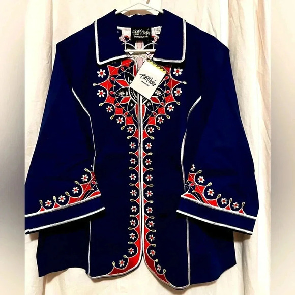 NWT Bob Mackie Wearable Art Royal Embroidered Jacket Womens Sz 1x Empress Style - Picture 1 of 11